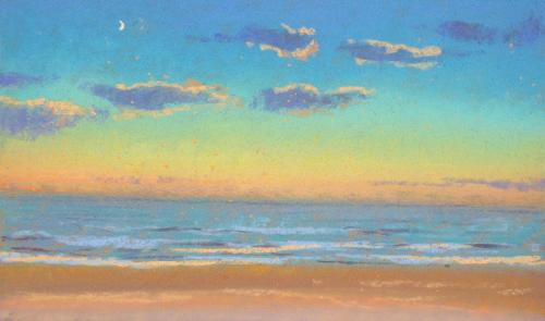 Camille Leblond » pastels » Coucher de soleil aux Saintes Maries VII