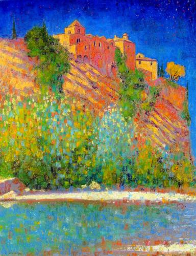 Camille Leblond » pastels » L'Ouvèze à Vaison la Romaine