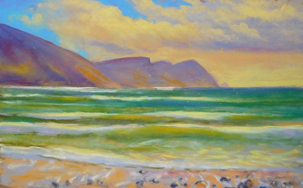 Camille Leblond » pastels » Achill Island Keel Beach au soleil d'hiver