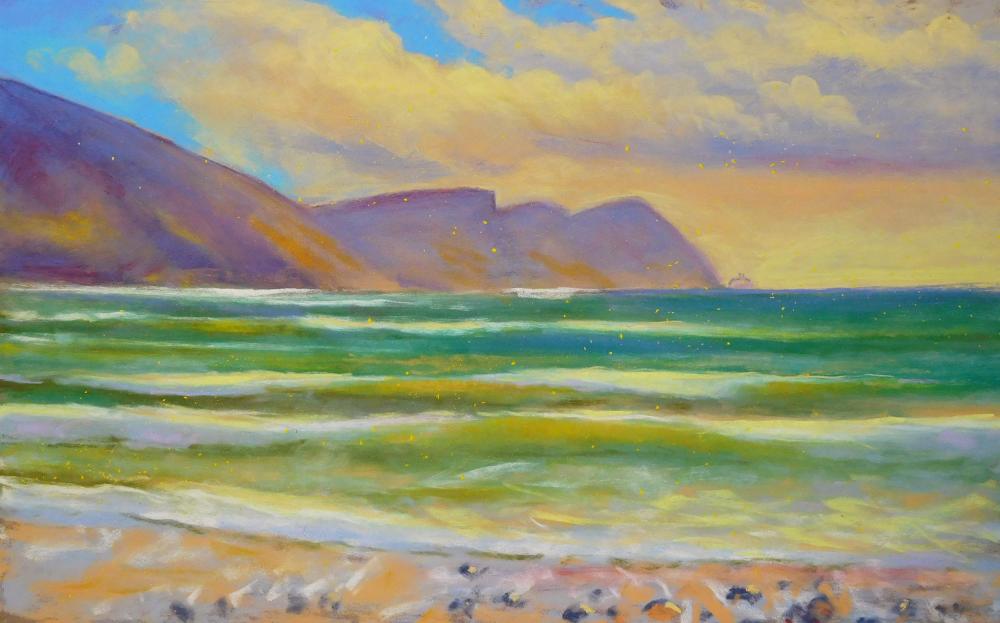 Camille Leblond » pastels » Achill Island Keel Beach au soleil d'hiver