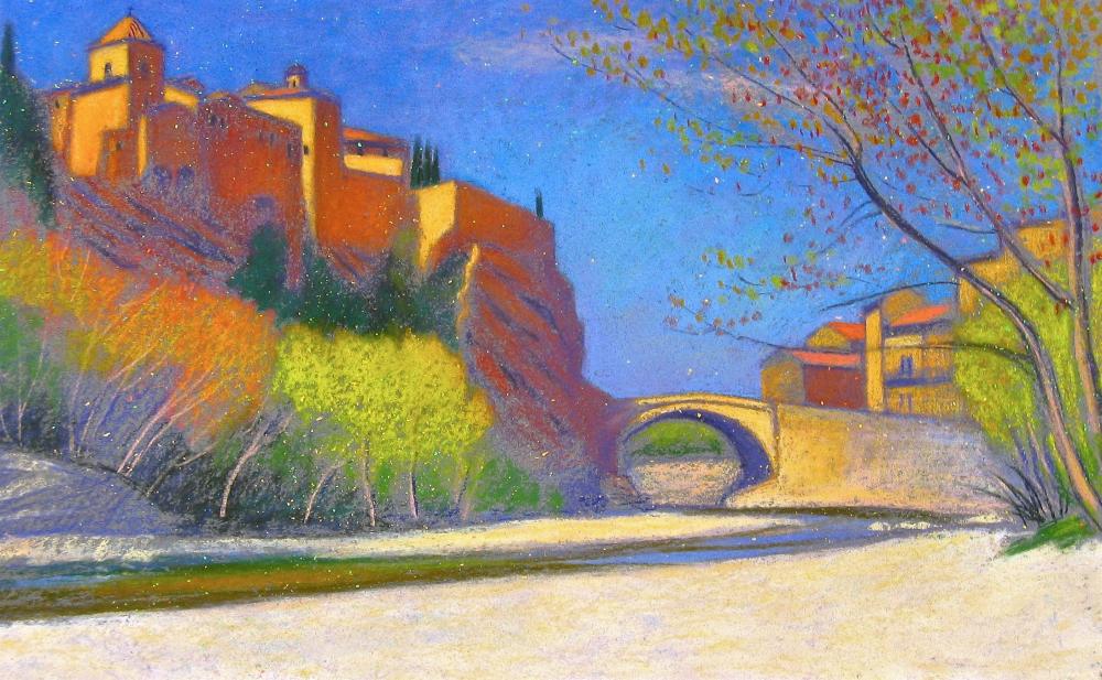 Camille Leblond » pastels » Printemps à Vaison La Romaine