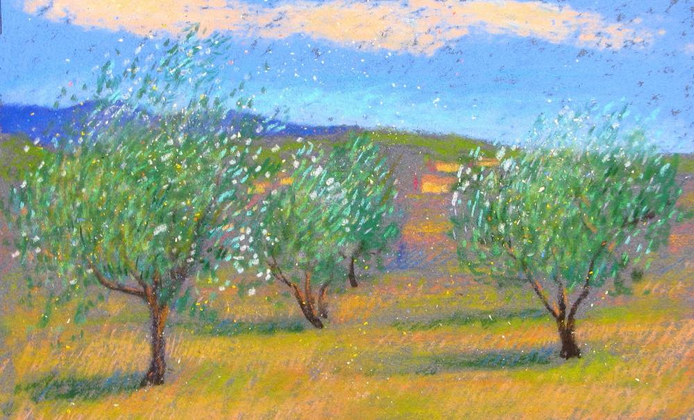 Camille Leblond » pastels » Etude Du côté de Puyméras