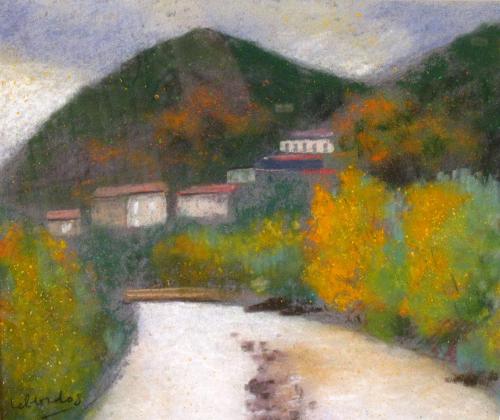 Camille Leblond » pastels » L'ouvèze à Vaison