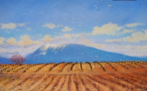 Camille Leblond » pastels » Hiver aux pieds du Ventoux