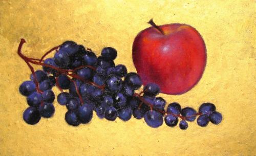 Camille Leblond » pastels » Pomme, raisin