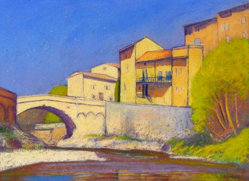 Camille Leblond » pastels » Le Pont Romain de Vaison