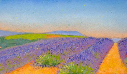 Camille Leblond » pastels » Lavandes au pied du Ventoux (détail)