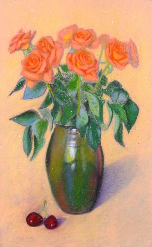 Camille Leblond » pastels » Roses et cerises