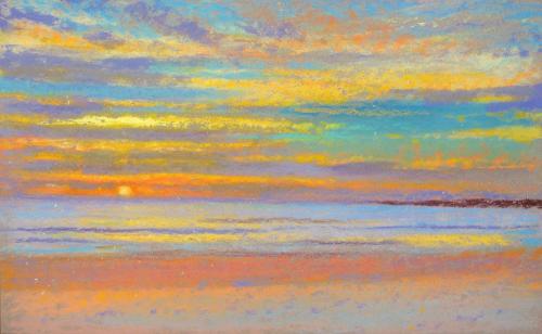 Camille Leblond » pastels » Coucher de soleil aux Saintes Maries de la Mer