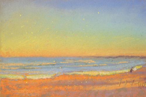 Camille Leblond » pastels » Coucher de soleil aux Saintes Maries III