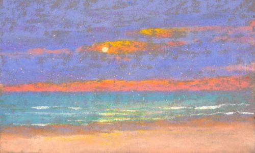 Camille Leblond » pastels » Coucher de soleil aux Saintes Maries V