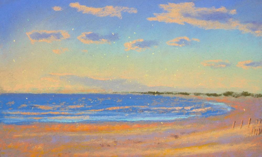 Camille Leblond » pastels » Coucher de soleil aux Saintes Maries VI