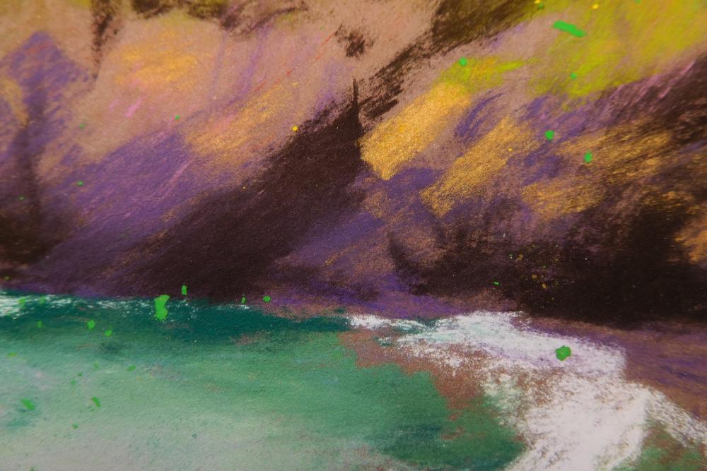Camille Leblond » pastels » Achill Island Brume à Keem Bay (détail)