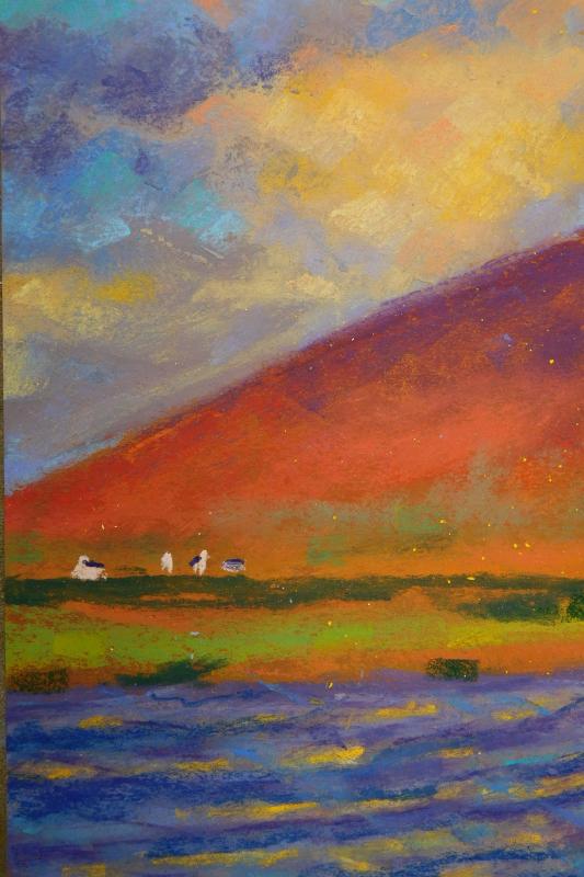 Camille Leblond » pastels » Achill Island Ca souffle sur le Lough Keel (détail)