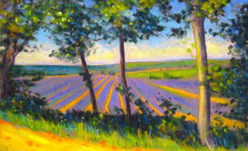 Camille Leblond » pastels » Lavandes à Vinsobres