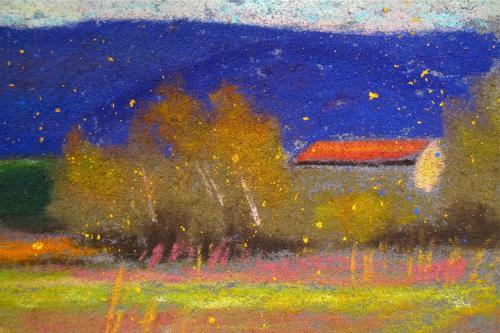 Camille Leblond » pastels » Sablet, automne, détail