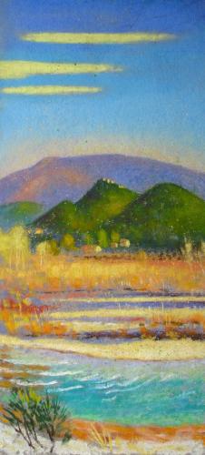 Camille Leblond » pastels » L'Ouvèze à Entrechaux